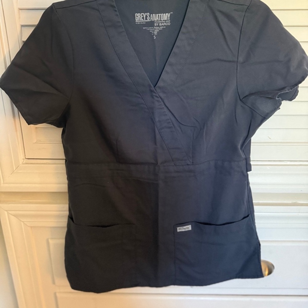 Grey's Anatomy Charcoal V-Neck Scrub Top